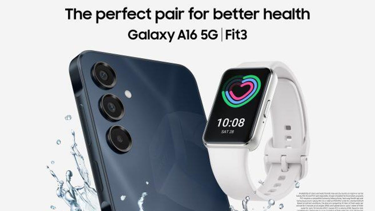 Samsung graphic for Galaxy A16 and Fit 3